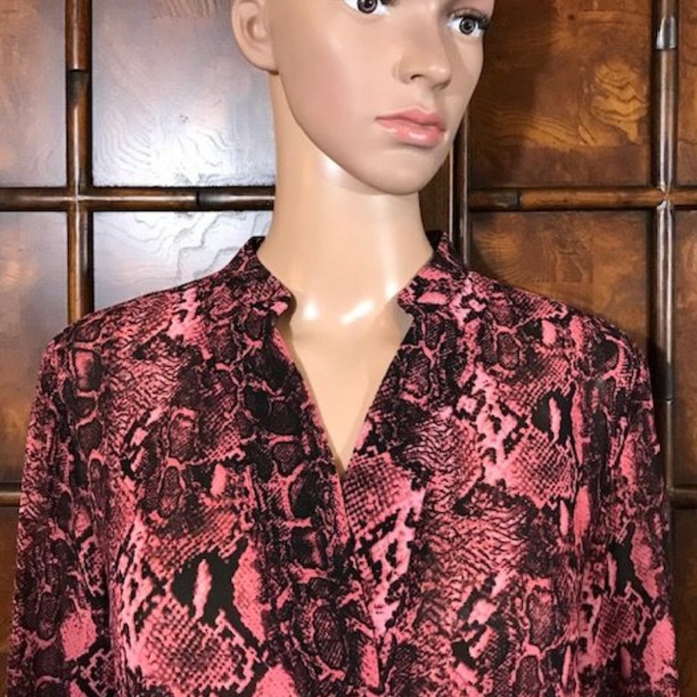 Nwot Joan Rivers Pink Python Micro Crepe Overlay … - image 6